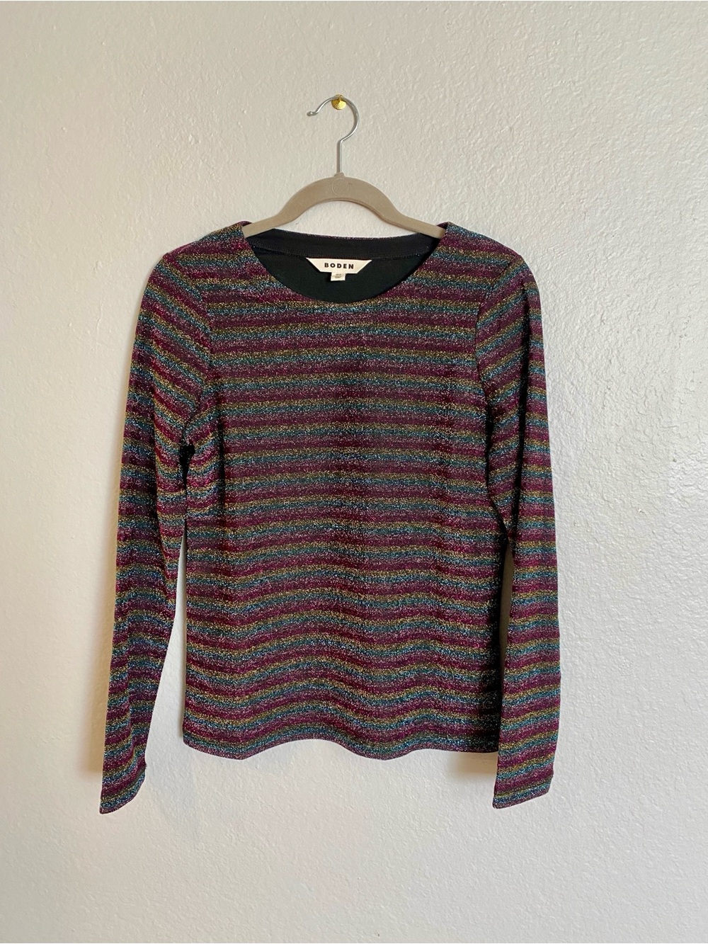 Boden | Mia Metallic Long-Sleeve Top | Size: 10 ✨